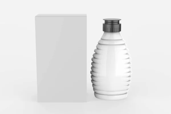 白い背景に純粋な蜂蜜のボトル 3Dイラスト — ストック写真