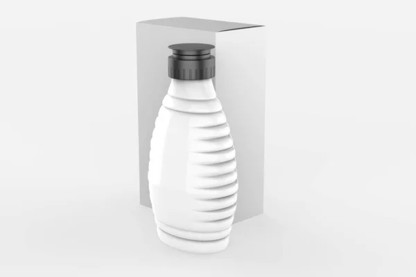 Una Botella Miel Pura Sobre Fondo Blanco Ilustración —  Fotos de Stock
