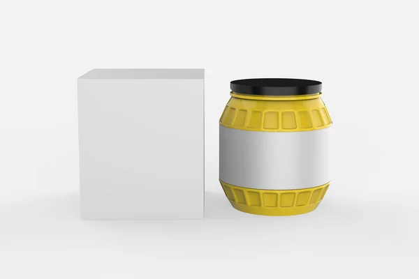 Glossy Jar Mockup Isolerad Vit Bakgrund Illustration — Stockfoto