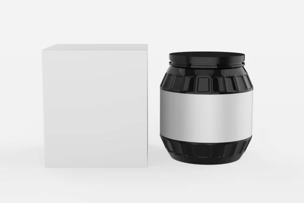 Fényes Jar Mockup Elszigetelt Fehér Háttérrel Illusztráció — Stock Fotó