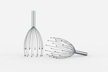 Kafa masajı beyaz arka planda izole edilmiş. 3d illüstrasyon