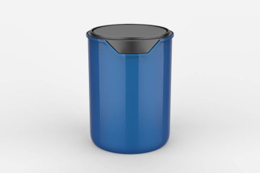 Beyaz arka planda izole edilmiş kapaklı boya kutusu tasarım ve reklamcılık için şablon, maket. 3d illüstrasyon