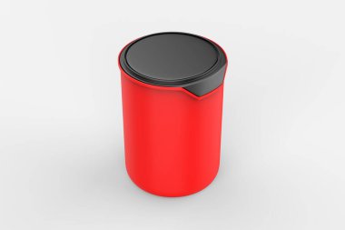 Beyaz arka planda izole edilmiş kapaklı boya kutusu tasarım ve reklamcılık için şablon, maket. 3d illüstrasyon