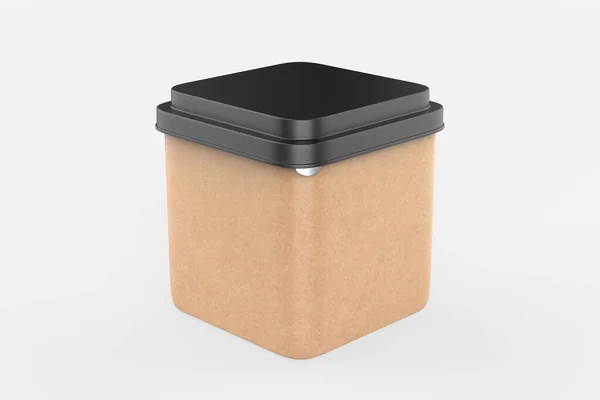 Paper Container Box Mockup Isolated White Background Illustration — Stock Photo, Image