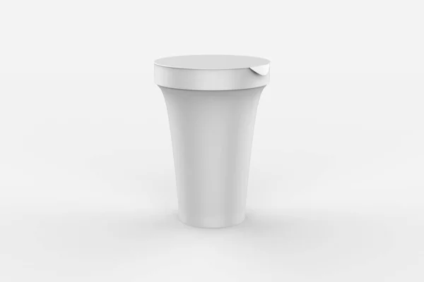用于酸奶 冰淇淋或甜点的空白包装容器 3D说明 — 图库照片