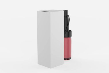 Gerçekçi indirme şişesi. Sıvı ilaç için kozmetik boş şişeler. Beyaz arka planda izole edilmiş şişe şablonu. 3d illüstrasyon 