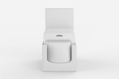 Yiyecek, kozmetik, hijyen ve gösteri kutusu için boş kese paketi şablonu. Tasarımınız için beyaz arka planda izole edilmeye hazır. 3d illüstrasyon