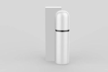 İzole edilmiş arka planda Pompa Mokup ile kozmetik şişe. 3d illüstrasyon  