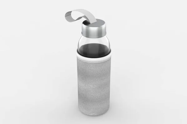 Glass Bottle Pouch Mockup Isolated White Background Illustration — Stock Photo, Image