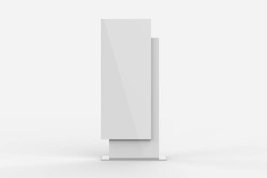 Boş Sokak Reklamcılığı Stand Mockup 'ı beyaza izole edildi. 3d illüstrasyon