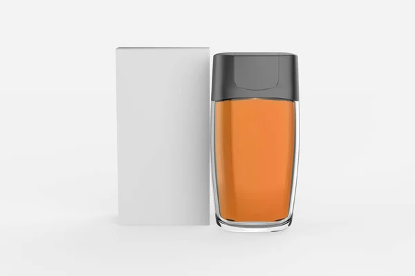 Plast Burk Flaska Med Ekologisk Naturlig Honung Vit Bakgrund Illustration — Stockfoto