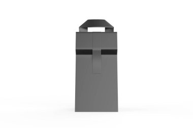 Yemek çantası beyaz arka planda izole edilmiş. Ofis, okul, üniversite ya da seyahat için uygun. 3d illüstrasyon