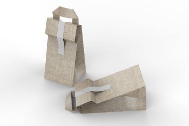 Yemek çantası beyaz arka planda izole edilmiş. Ofis, okul, üniversite ya da seyahat için uygun. 3d illüstrasyon