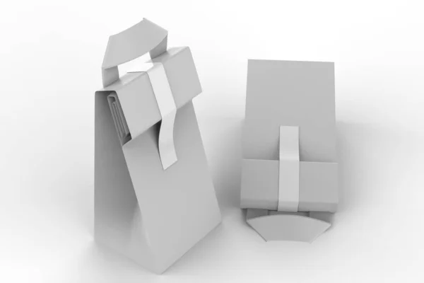 白い背景に隔離されたランチバッグ オフィス 旅行に便利です 3Dイラスト — ストック写真