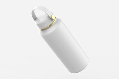 Matte Termos Şişe Mokup beyaz arka planda izole edildi. 3d illüstrasyon 