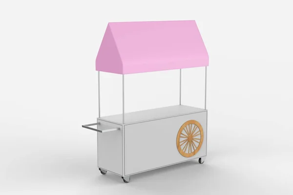 Food Trolley Cart Een Witte Achtergrond Illustratie — Stockfoto