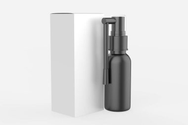 Uzun başlıklı plastik şişe, beyaz arka planda izole edilmiş. 3d illüstrasyon