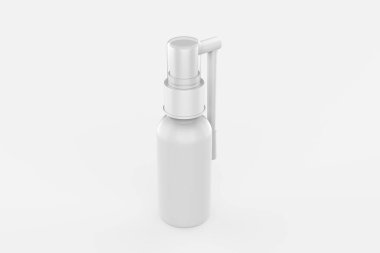 Uzun başlıklı plastik şişe, beyaz arka planda izole edilmiş. 3d illüstrasyon