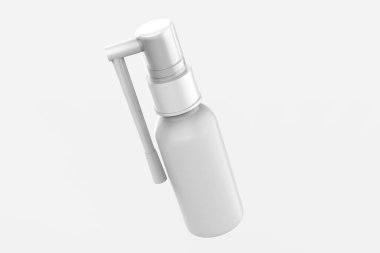 Uzun başlıklı plastik şişe, beyaz arka planda izole edilmiş. 3d illüstrasyon