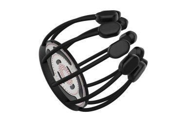 Elektrikli Kafa Derisi Masajcısı, Saç Spa Kafa Masajcısı Uyku Yardımı ve Saç Uzatma Cihazı. 3d illüstrasyon