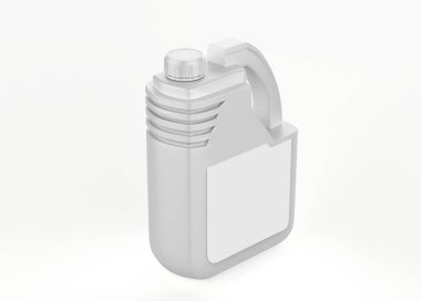 Jerry Can Mockup beyaz arka planda izole edildi. 3d illüstrasyon