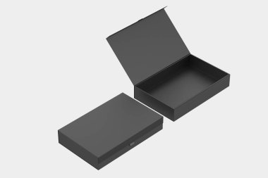 Paket veya Hediye için Manyetik Kapanış Lid Kutusu. 3d illüstrasyon