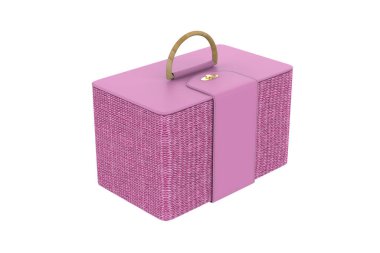 Hasır Sepet beyaz arka planda izole edilmiş. 3d illüstrasyon