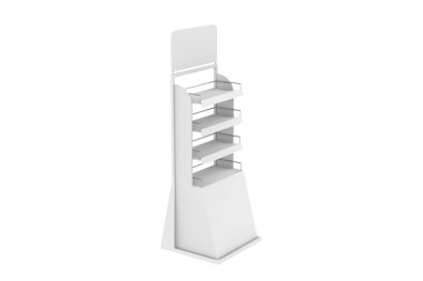 Super Market Ekranı Beyaz Arkaplanda İzole Edildi. 3d illüstrasyon