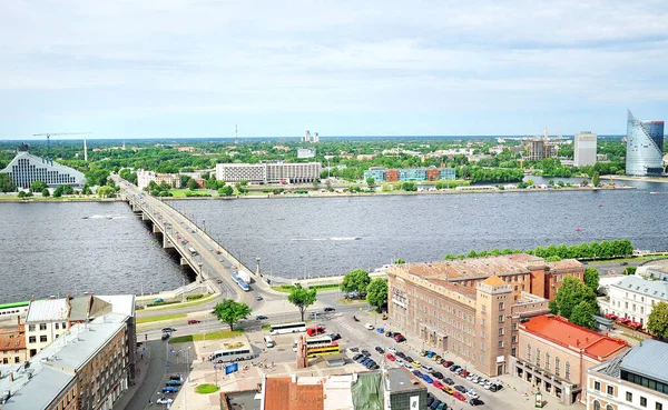 Panorama view over city of Riga, Latvia. — Stock Image Panorama View City Riga Latvia Stock Photo