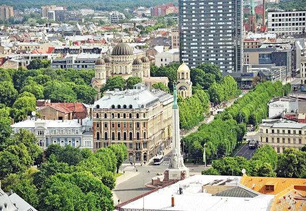 Panorama view over city of Riga, Latvia. — Stock Image Panorama View City Riga Latvia Stock Image