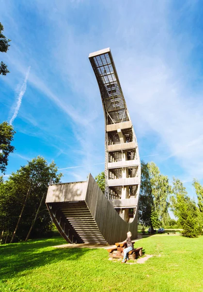 Moderne Uitkijktoren Birzhay Regionaal Park Litouwen — Stockfoto