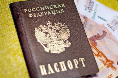 Russian passport, Russian money  clipart