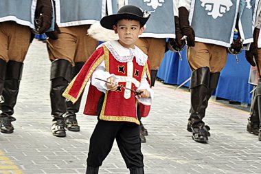 Almansa, İspanya - 1 Mayıs 2013. Tatil boyunca Almansa şehir,