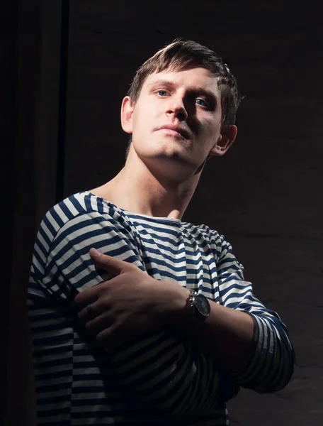 Portrait of a young actor in a vest — Stock Photo, Image