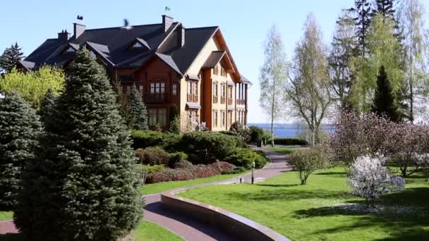 Residência Luxuosa Presidente Ucrânia Viktor Yanukovych Costa Lagoa Casa Luxuosa — Vídeo de Stock