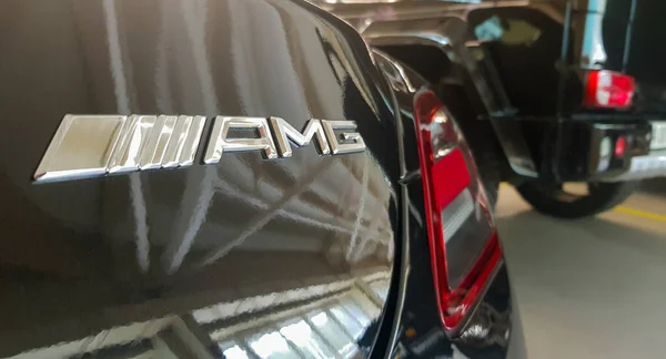 Bagajda Amg Logosu Var Daimler Ile Ilgili Güçlü Sportif Seri — Stok fotoğraf