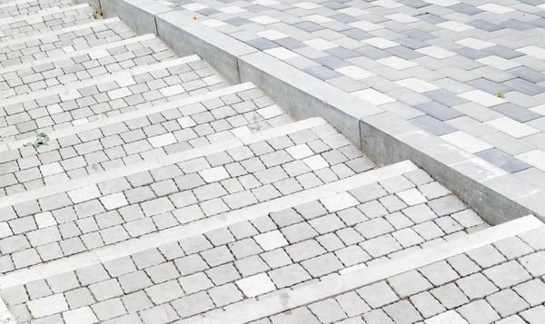 Steps Paving Slabs Curbs Rows Gray Steps Made Gray Paving — Stock Photo, Image