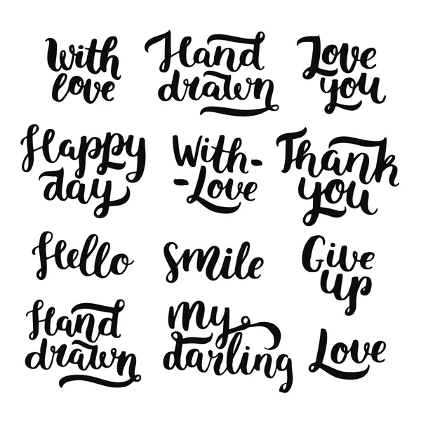 Vector photo overlays, handdrawn lettering collection — Stock Vector