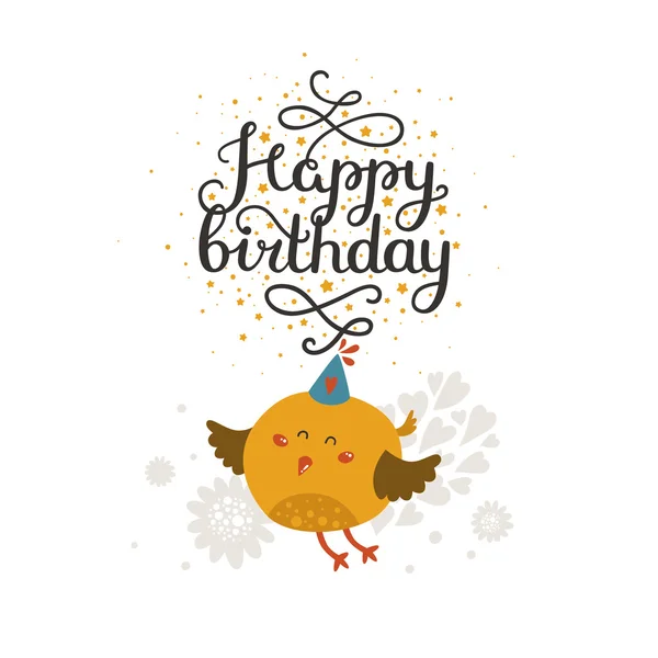 Tarjeta de cumpleaños animal — Vector de stock