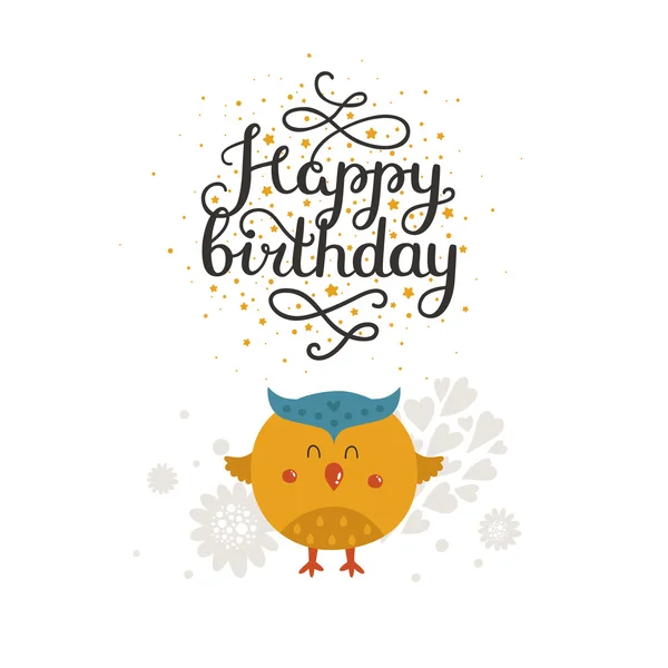 Tarjeta de cumpleaños animal — Vector de stock