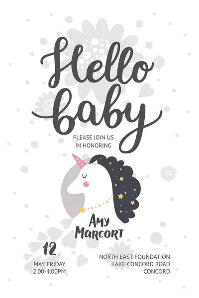 Affisch för baby shower Royaltyfria illustrationer