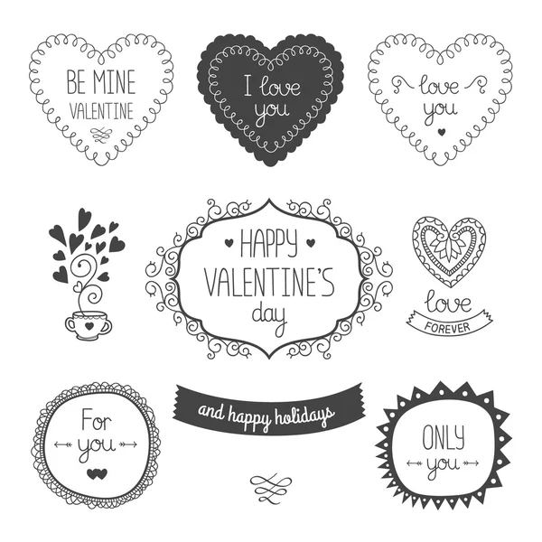 Elementos del día de San Valentín — Archivo Imágenes Vectoriales