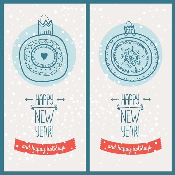 Felice anno nuovo carta — Vettoriale Stock