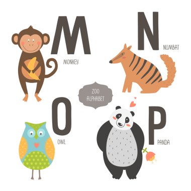 tatlı vektör Hayvanat Bahçesi alfabesi