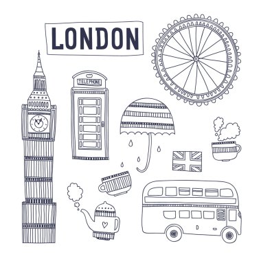 Londra sembolleri vektör