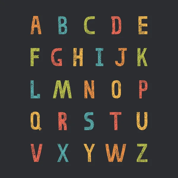 Grunge-Vektoralphabet — Stockvektor