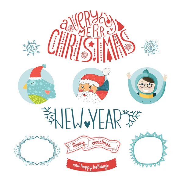 Decorative christmas vector elements — Stock Vector