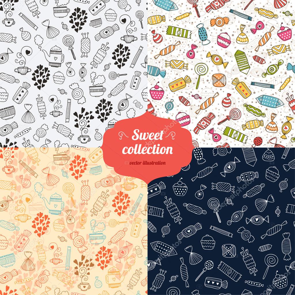 Love candy background set