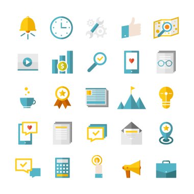 Modern düz iş ikonları/simgeleri