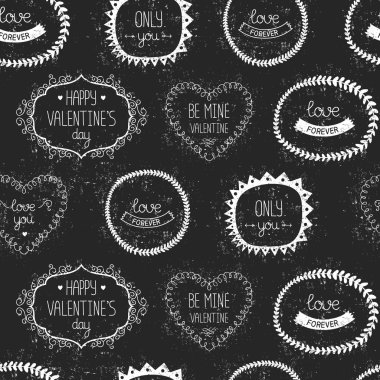 Retro Sevgililer etiketlerle antika arka plan seviyorum